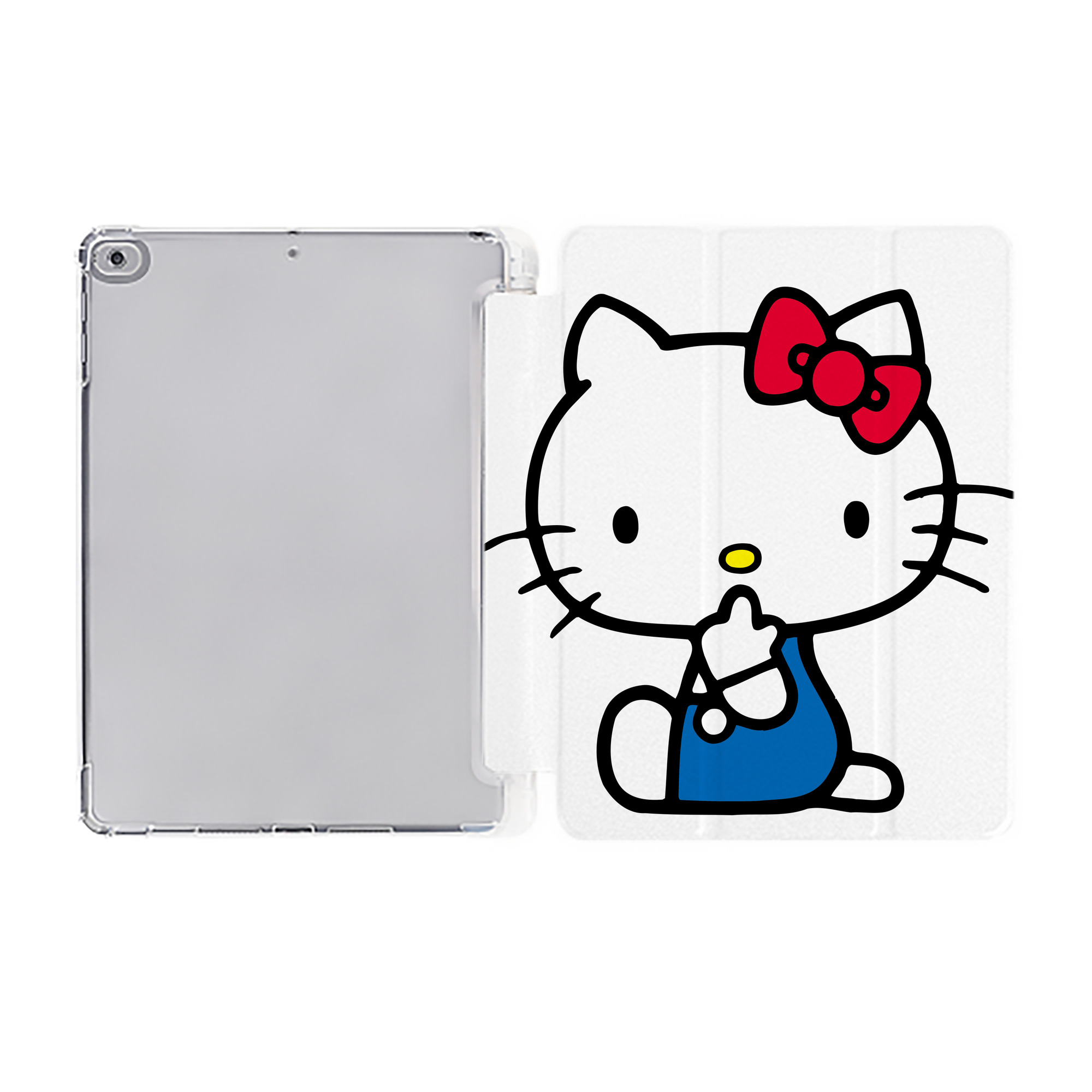 （画像用） Hello Kitty ハローキティ IPad ケース ペン収納付き 三つ折りスタンド PUレザー×シリコン 対応機種9.5/10.5/10.9インチ